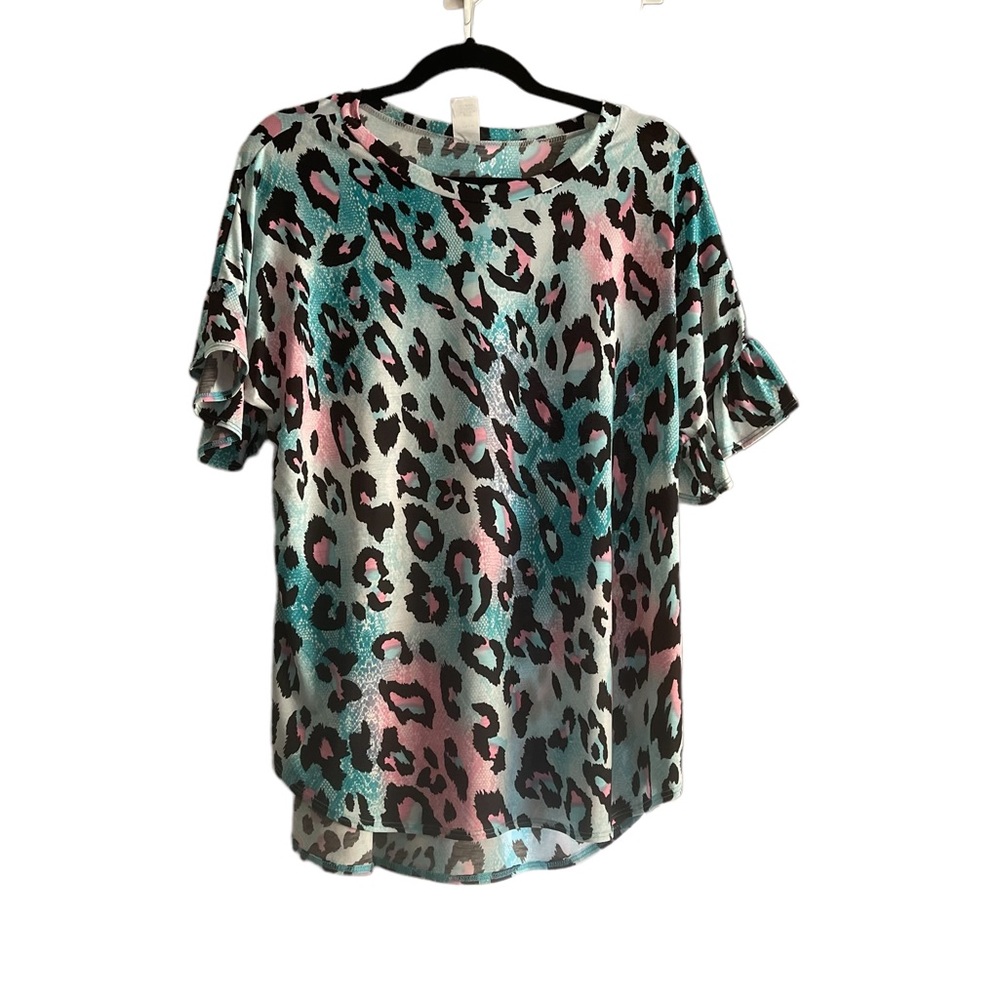 Boutique pastel animal print top